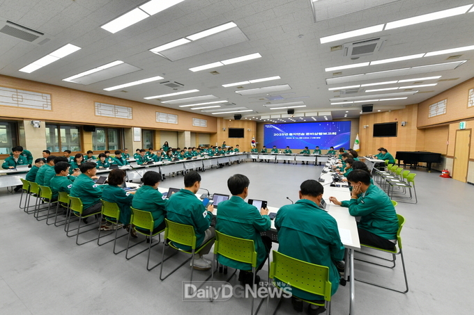 지난 11일 영주시청 강당에서 2025년 을지연습 준비상황보고회를 진행했다