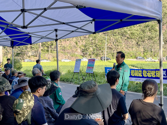 안동시, ‘콩 병해충 항공방제 연시회’ 개최