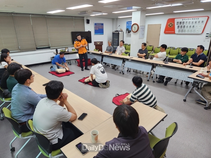 칠곡소방서, 미군부대·수자원공사 직원 대상 응급처치 교육
