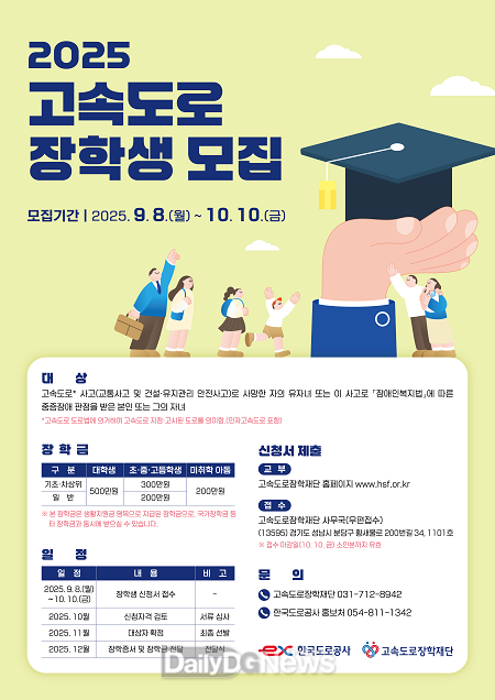 한국도로공사, 2025년 고속도로 장학생 모집