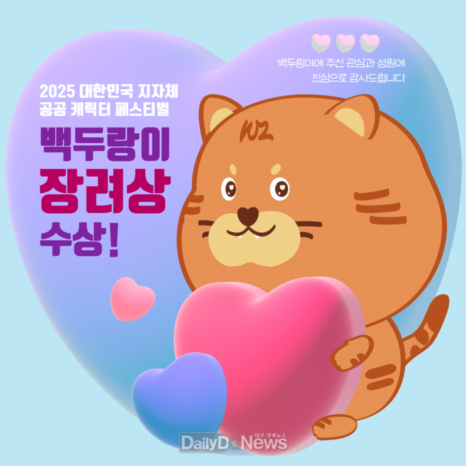 호랑이숲에 사는 백두산호랑이를 모티브로 한 ‘백두랑이’ 캐릭터