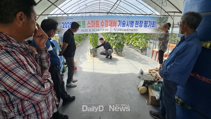 구미시, 멜론 스마트 수경재배 시범사업 성과 점검