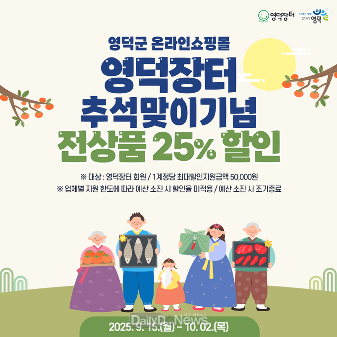 영덕군, 추석맞이 영덕장터 농특산물 할인 행사