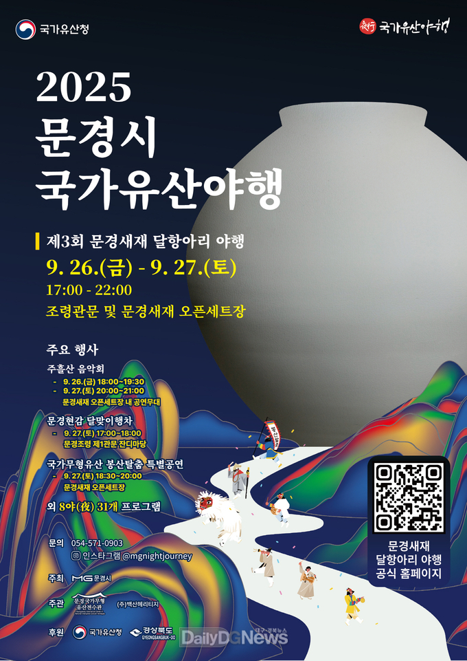 문경시, 2025 국가유산야행‘문경새재 달항아리 야행’