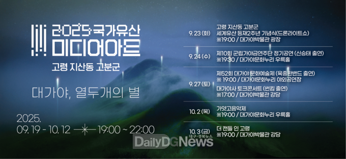 고령군, 2025 국가유산 미디어아트 고령 지산동 고분군 오는 19일 개막