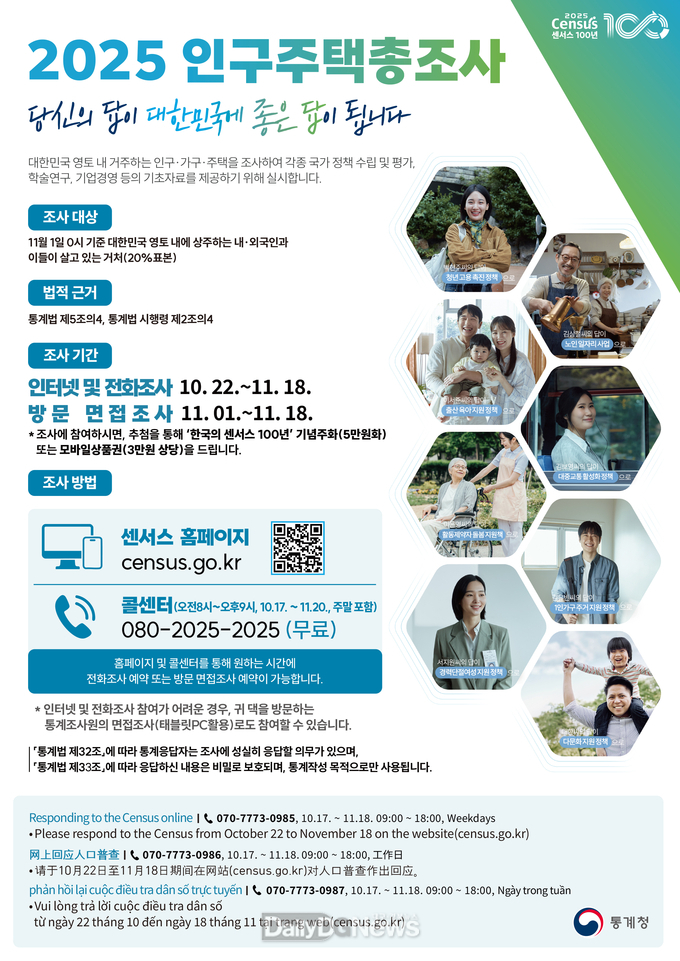 대구 달성군. 2025 인구주택총조사 실시 포스터. (사진=달성군 제공)