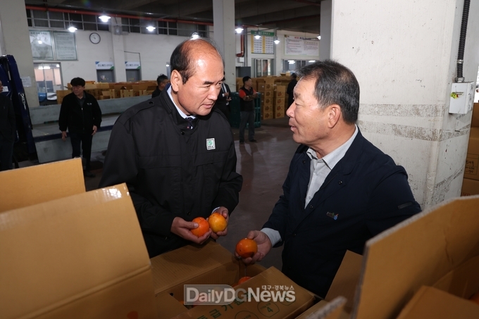 강영석 상주시장 생감 공판장 격려 방문