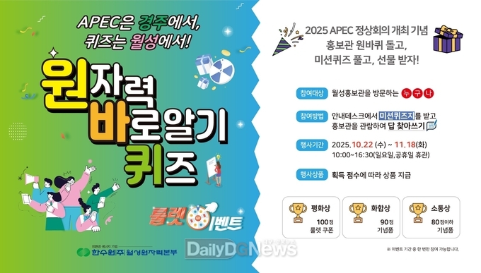 월성원자력본부, 2025 경주 APEC 정상회의 기념 이벤트 시행