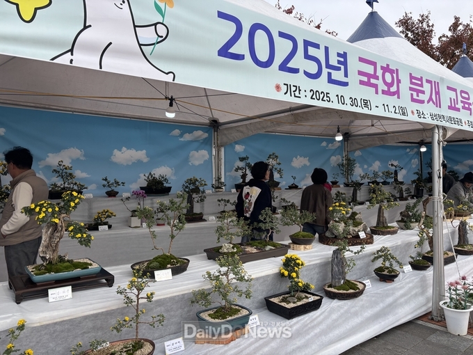 10월 30일부터 4일간, 삼성현역사문화공원 분수대 앞 국화분재 작품 전시회 개최